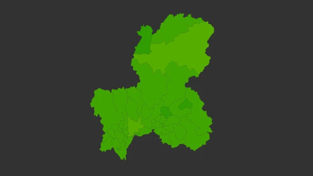岐阜県地価ヒートマップ