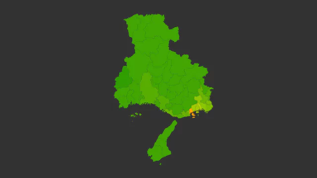 兵庫県地価ヒートマップ