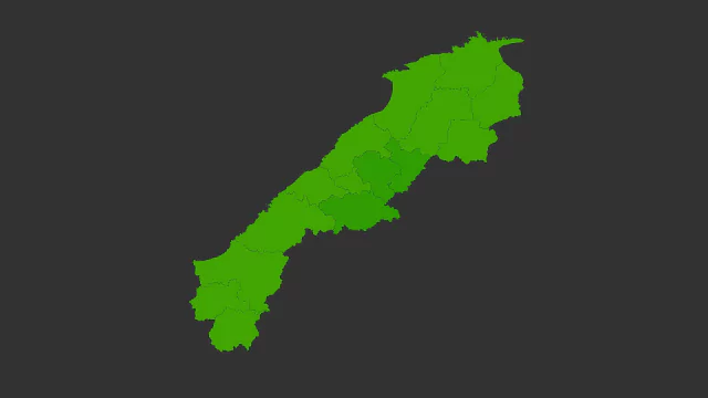 島根県地価ヒートマップ