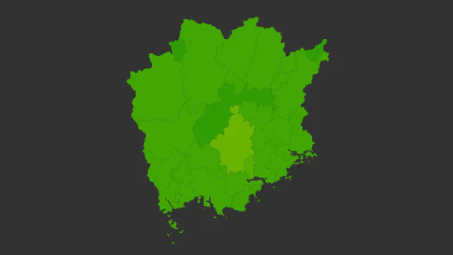 岡山県地価ヒートマップ