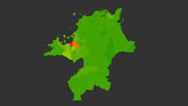 福岡県地価ヒートマップ