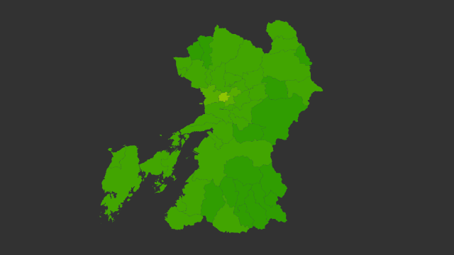 熊本県地価ヒートマップ