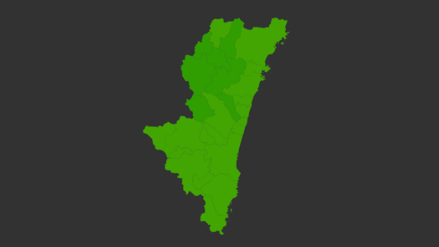 宮崎県地価ヒートマップ